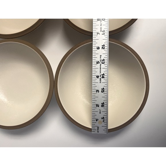 Dansk China SANTIAGO WHITE Cereal Bowl *NEW*  SET of 4 | Beige Body Tan Edge - Picture 10 of 14